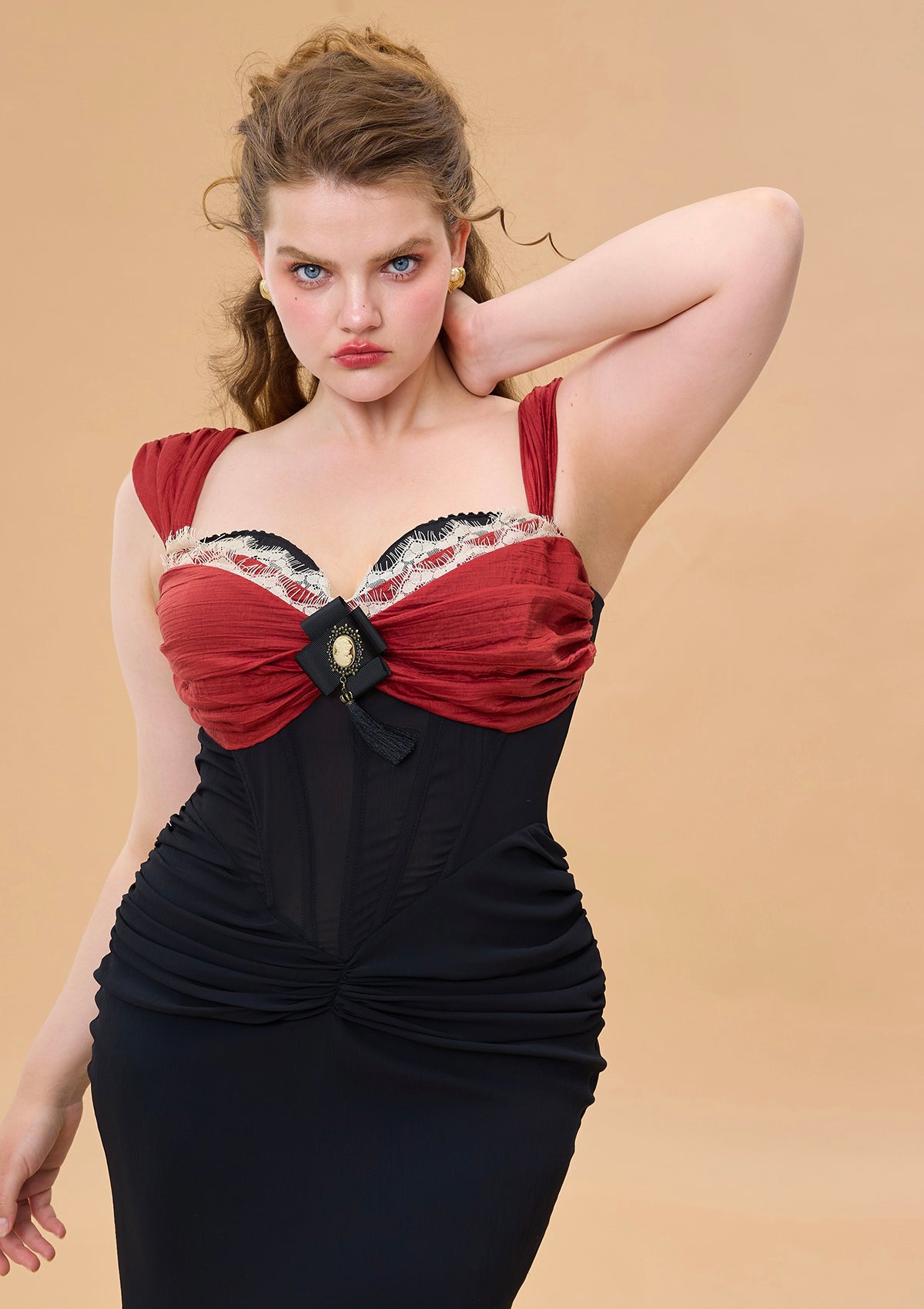 Curve & Plus Shaking the Wine Glass Corset Dress Pre-order / 1XL Curve & Plus Shaking the Wine Glass Corset Dress Pre-order / 1XL