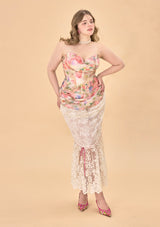 Curve & Plus Floral Mirror Corset