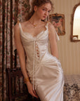 Elegant corset gown with phoenix design
