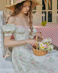 Lacemade coquette sage green dress - romantic aesthetic look