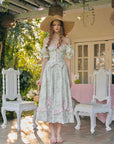 "Fleur Poetry" vintage floral corset dress - off-shoulder design