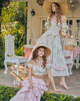 Lacemade 100% cotton floral dress for romantic vacation or estate stroll