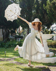 Lacemade "I Flipped" White Eyelet Corset Dress - Cottagecore Style