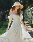Lacemade white cottagecore dress for garden party, graduation or brunch
