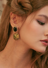 Thorn Black Agate Earring