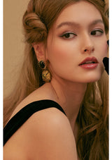 Thorn Black Agate Earring