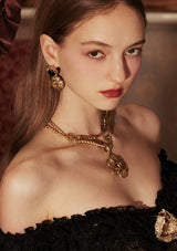 Thorn Black Agate Earring