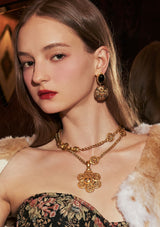 Thorn Black Agate Earring