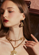 Thorn Black Agate Earring