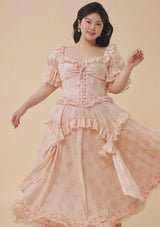 Curve & Plus Peach Peri Girl Corset Dress