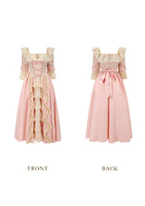 (US Exclusive)Pink Floral Godmother Corset Dress
