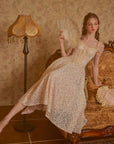 Lacemade "The Glass Candy" Gold Lace Corset Midi Dress