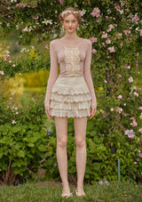 (US Exclusive)Papaya Mille-feuille Knit Cardigan