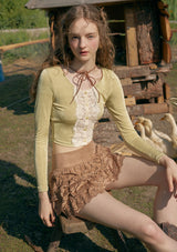 (US Exclusive)Papaya Mille-feuille Knit Cardigan