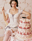 Lacemade corset mini dress with ruffles - Cute picnic dress for summer