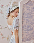 Princess Lily of the Valley Fairycore Blue Dress with Lace Details
