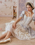 Princess Lily of the Valley Blue Corset Dress - Rococo Style