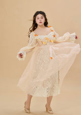 Curve & Plus Sunset & Orange Ocean Dress