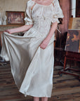 Lacemade white midi dress - Voluminous skirt for tea parties