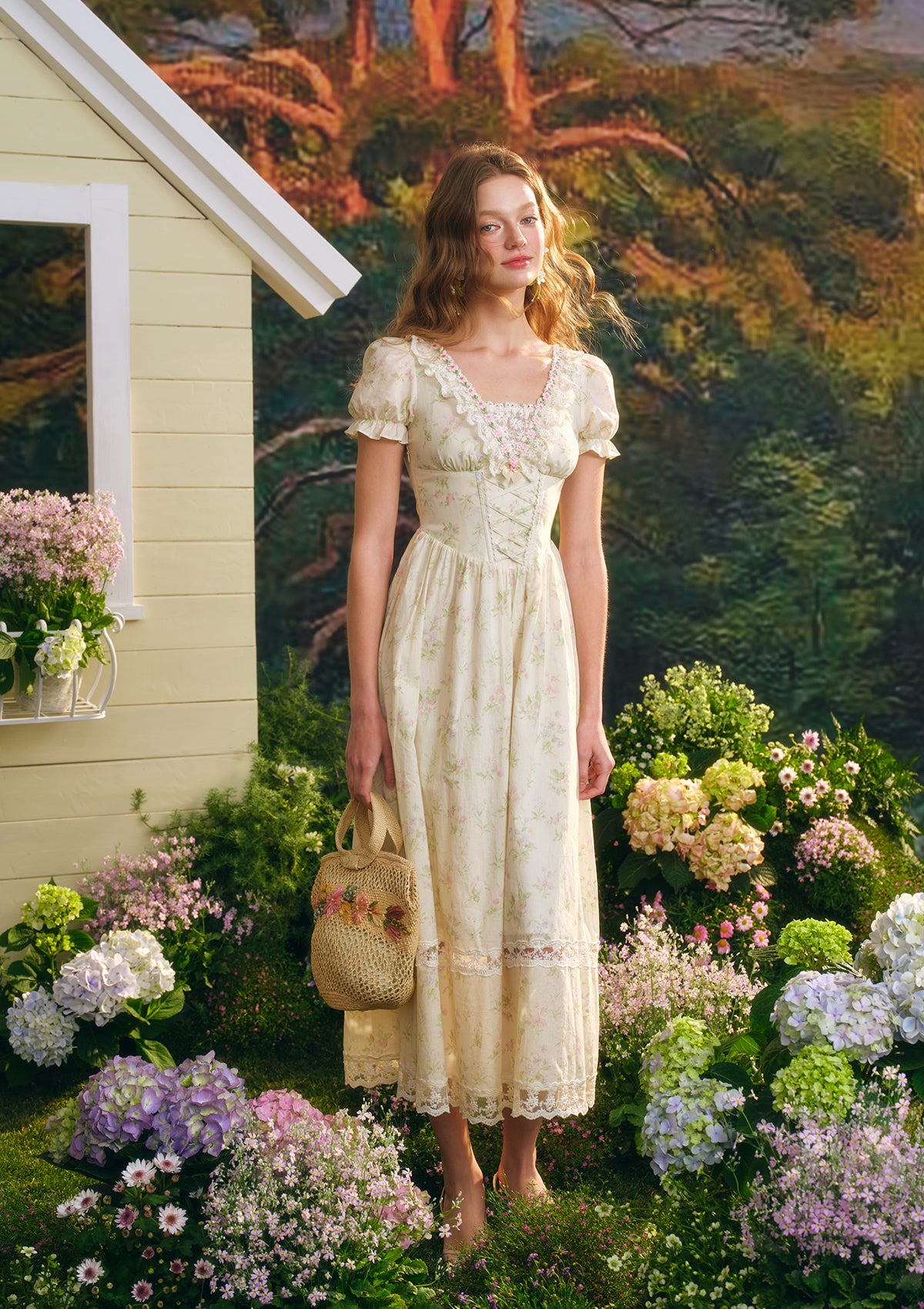 Garden Tea Party Corset Dress Pre-order / S Garden Tea Party Corset Dress Pre-order / S