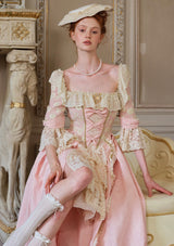 (US Exclusive)Pink Floral Godmother Corset Dress