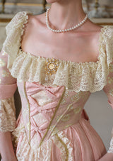 (US Exclusive)Pink Floral Godmother Corset Dress