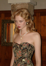 Elegant Flower & Mirror Corset in LaceMade