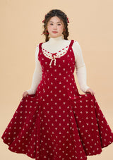 Curve & Plus Strawberry Newspaper Office Dress