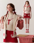 Strawberry Post Office Knit Skirt