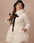 Curve&Plus Snow White Rose Puffer Down Jacket