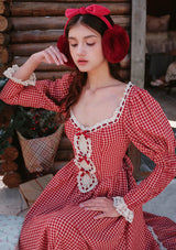 (US Exclusive)Curve & Plus Angel Berry Cottage Dress