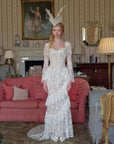 (Long-length)White Feather Looking-Glass Gown