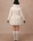 Curve&Plus Snow White Rose Puffer Down Jacket