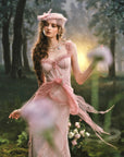Pink Crabapple Blossom Corset Dress