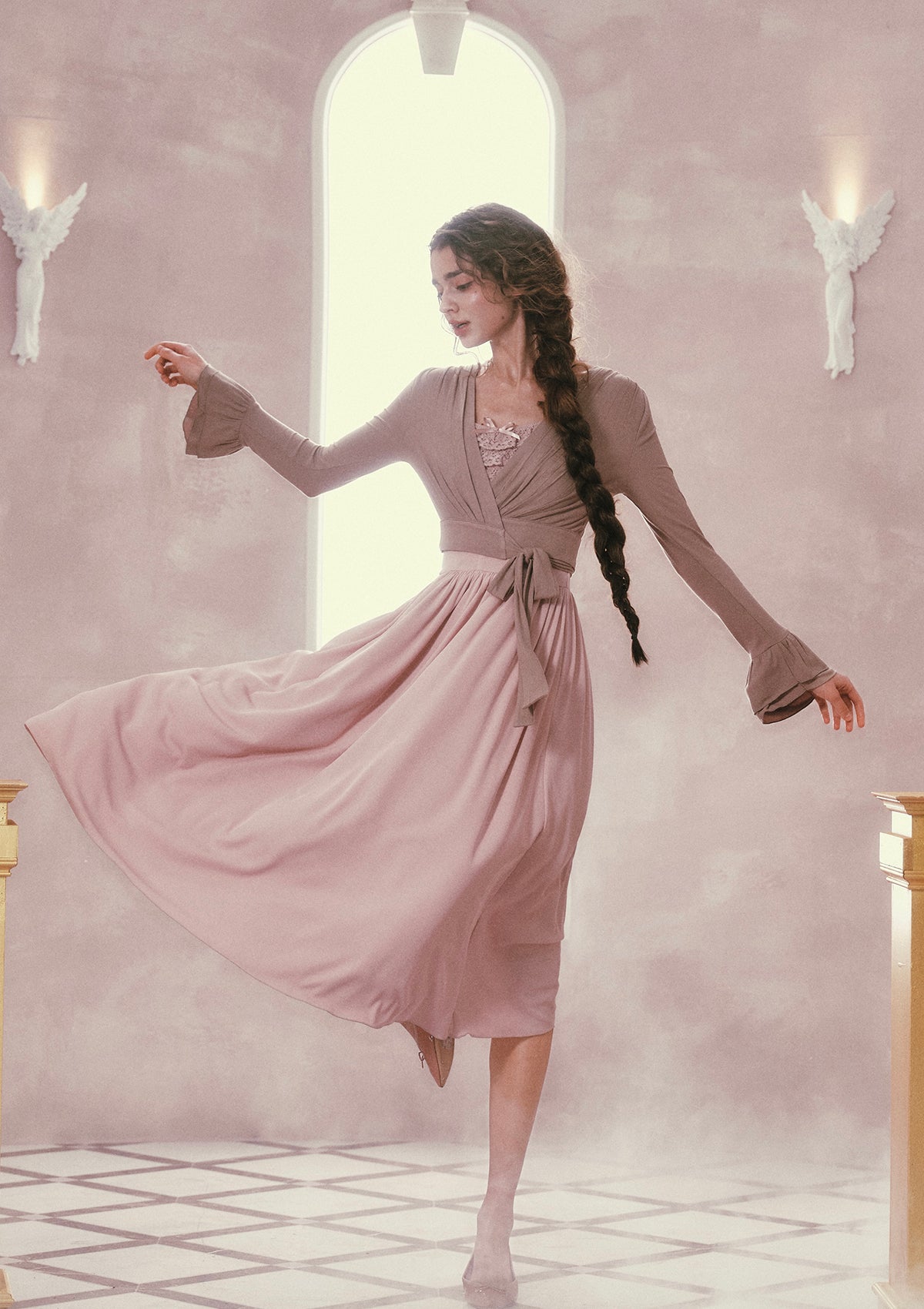 Pink Mist Ballet Dress In-stock / S