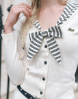 Lundenwic Love Letter Striped Wool Sweater