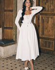 Courtyard Rendezvous Knit Dress (White)