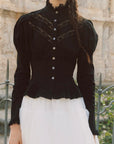 Rose Cape Blouse - Raven