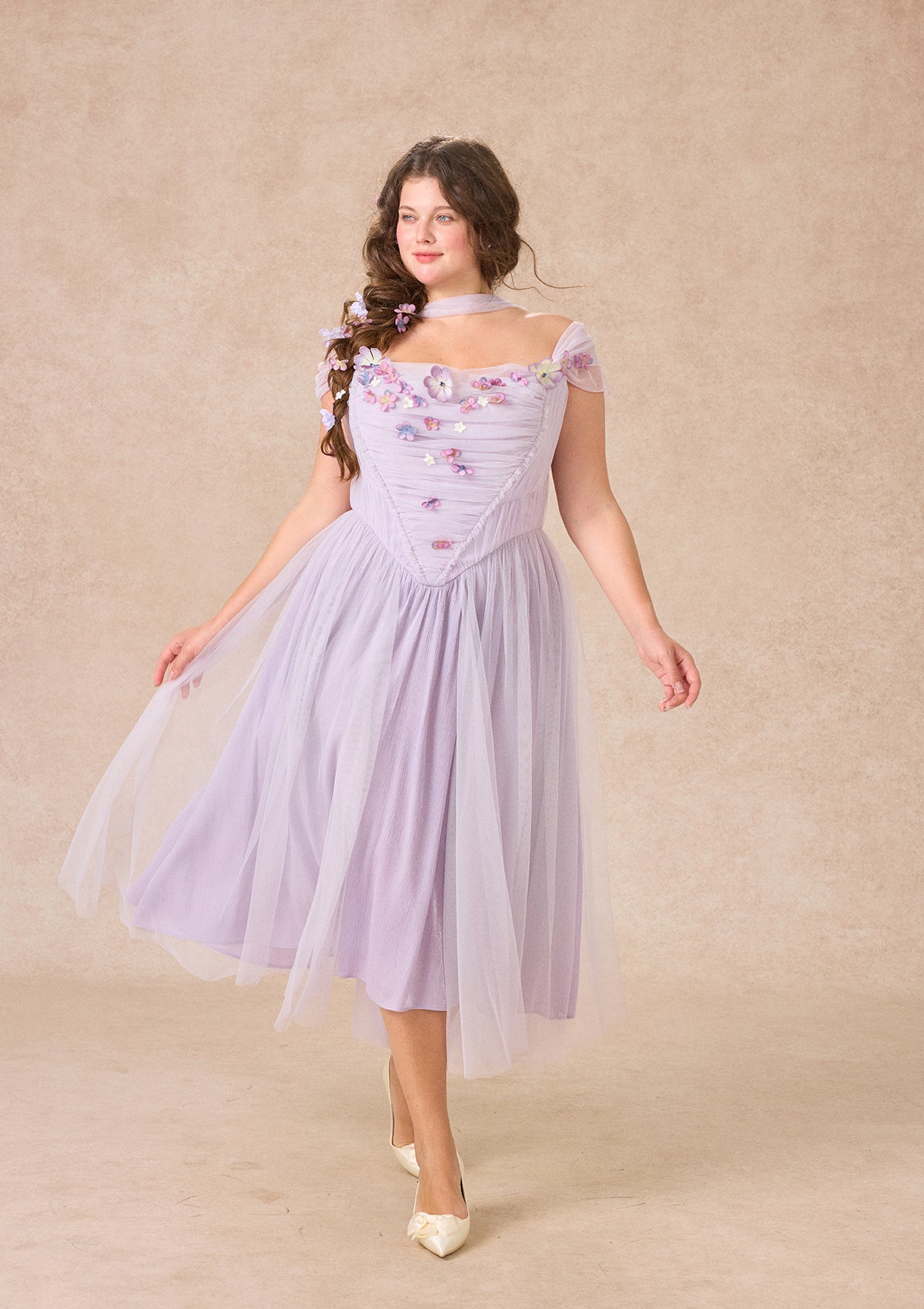 we know it all gradient pleated mesh tulle dress Elegant Petite Ruched Tulle midi Dress Beige XS-L