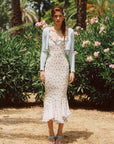 Petite Vase Knit Dress – Blue