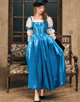 Lacemade "Sapphire Corset Gown" - Blue Satin Corset Maxi Dress