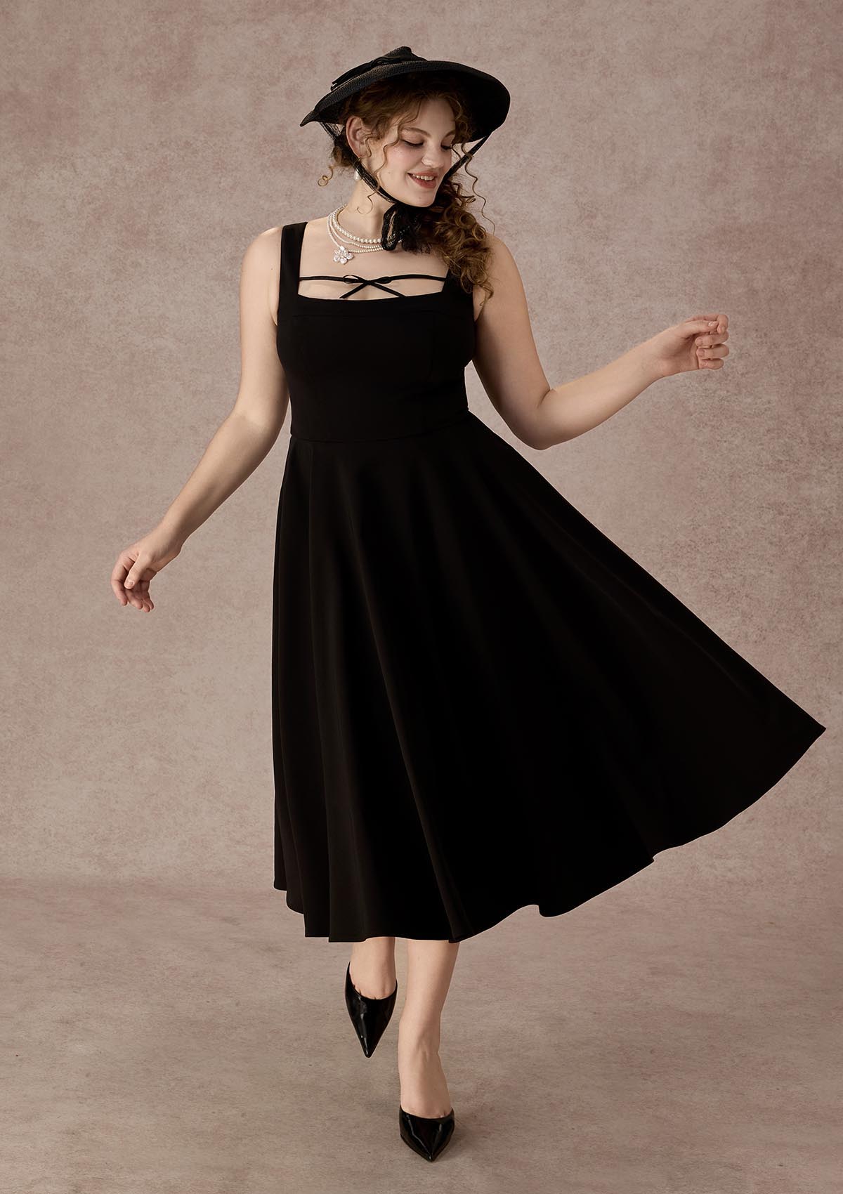 curve black dress Curve&Plus Beyond Campus Dress(Long) – LaceMade Size:US 52 Long / EU 62 Long length_Tea Length This Plus Size dress Winter Formal Dresses, Long