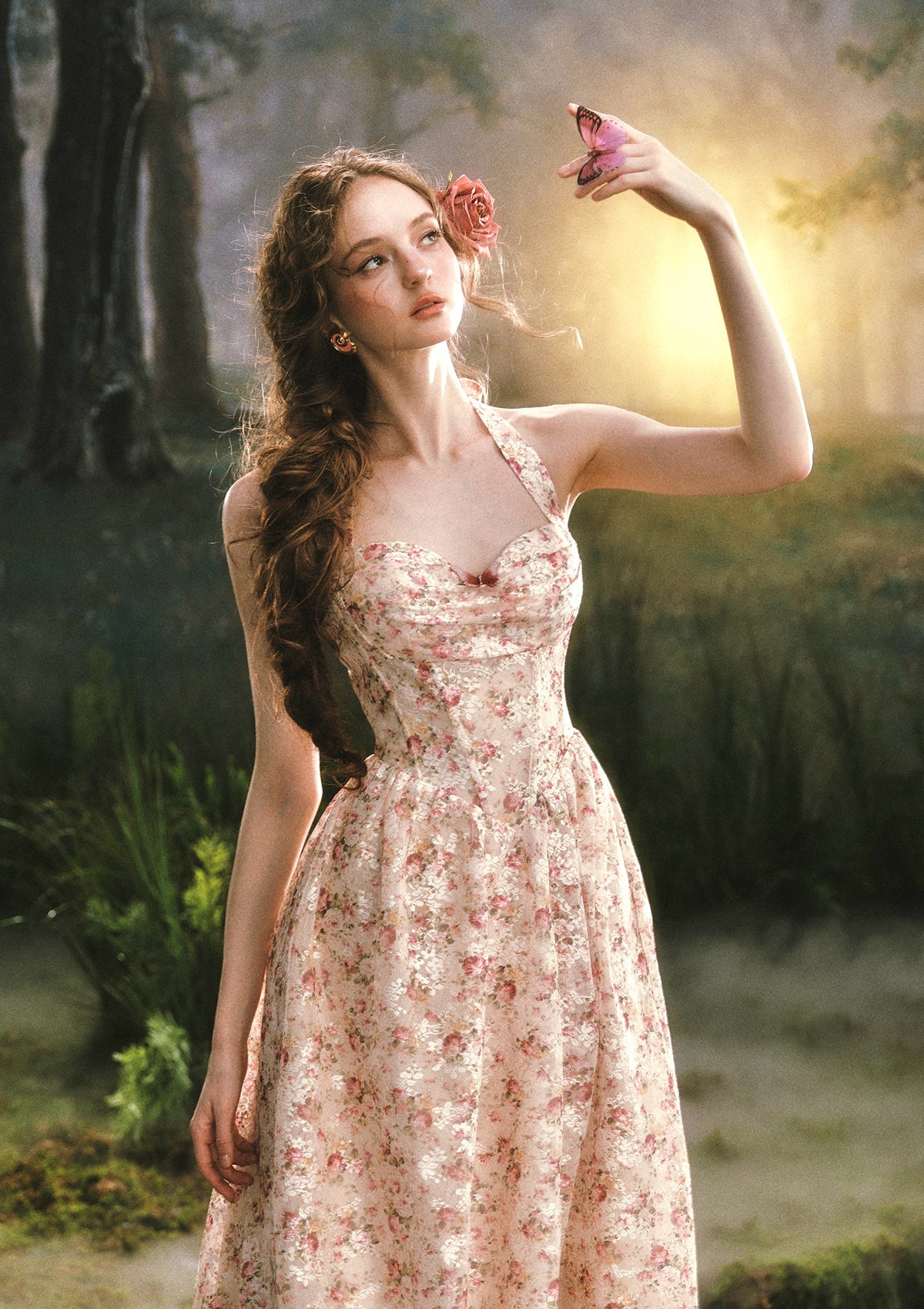Wildwood Rose Corset Dress In-stock / L