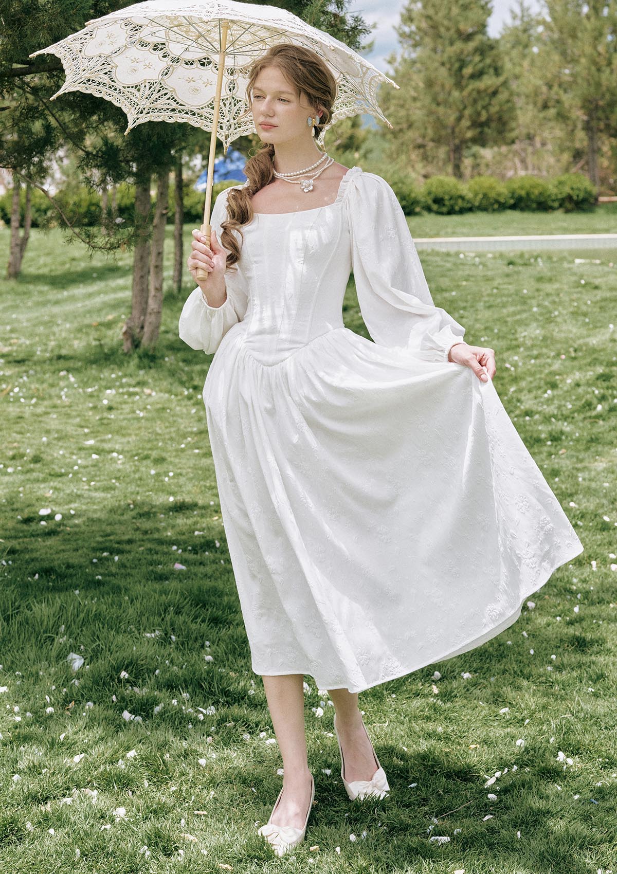 white castle dressing Moonlit Ice Dress – LaceMade ​Wedding Guest Dress Sage Color:Heather Black 3000-8000