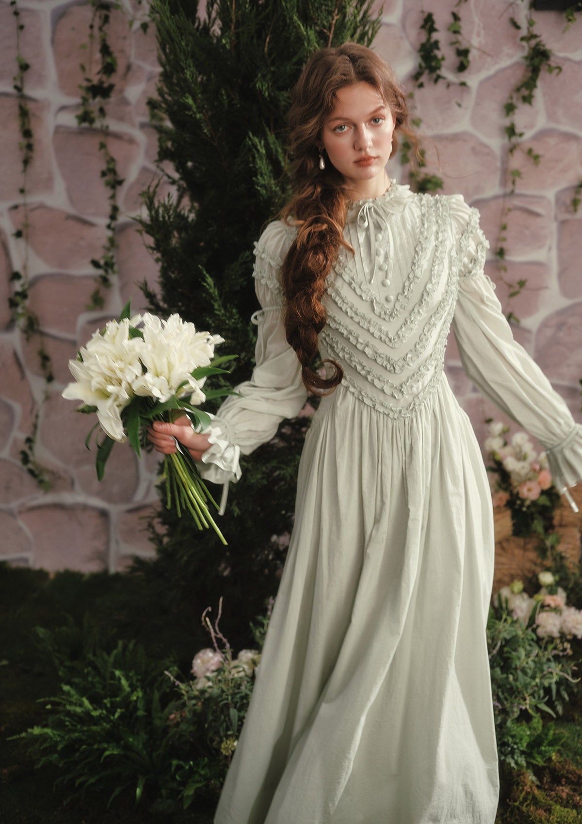 Puff Sleeve Maxi Dress | Forest Whispers Dress - LaceMade Pre-order / L Puff Sleeve Maxi Dress | Forest Whispers Dress - LaceMade Pre-order / L