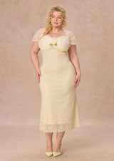 Curve&Plus Cream Letter Dress