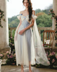 Lacemade "Blue Iris Bird" Corset Dress - Blue 3D Floral Garden Wedding Dress