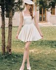 Lacemade "Beyond Campus" Ivory Square Neck Mini Dress