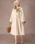 Curve&Plus Sunlit Daisy Wool Coat (White)