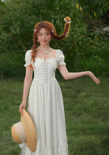 "Pure White" Wisteria Corset Dress